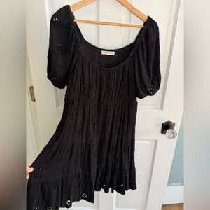 Rewind Black Eyelet Women's Dress